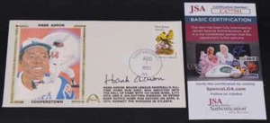 Hank Aaron Signed Gateway Cachet 1982 Hall Of Fame Autograph JSA COA D12867 - Picture 1 of 4