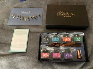 Plotube Calligraphy Set NIB Pen 7 Ink Bottles 11 Nibs - Picture 1 of 5