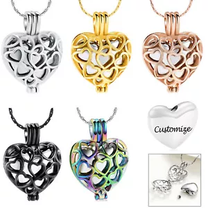 Heart Pendant Memorial Urn Necklace for Keepsake Cremation Ashes Jewellery Charm - Picture 1 of 11