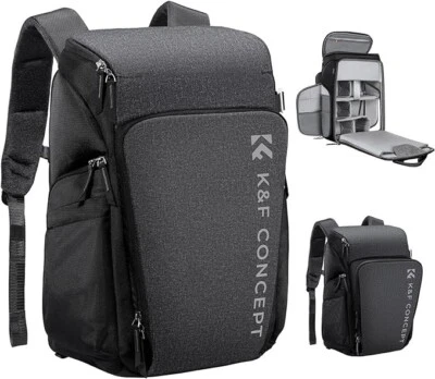 K&F Concept Camera Bag Large Capacity with Raincover for Canon/Nikon/Sony/DJI Ma - Image 1 of 4