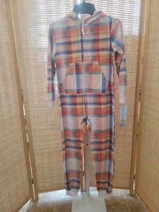 Cat and Jack Mädchen Größe Medium 8 mehrfarbig Fleece Kapuze Einteiler Schlafanzug - Bild 1 von 12