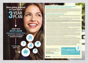 Nexplanon 2013 Merck 2-Page Print Ad - Picture 1 of 1