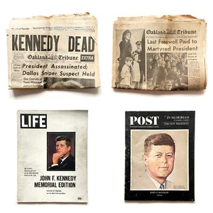 1963 JFK Assassination Lot • Two Oakland Tribunes • LIFE • Saturday Evening Post - Picture 1 of 19
