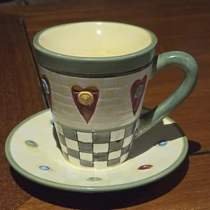 Debbie Mumm Teacup Tart Wax Warmer Thoughts of Home Hearts Flowers Candle Button - Picture 1 of 4