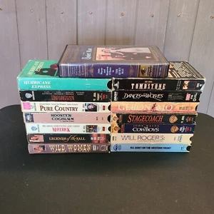 15 VHS Tapes Country Western Movies John Wayne Stagecoach Geronimo Tombstone - Picture 1 of 16