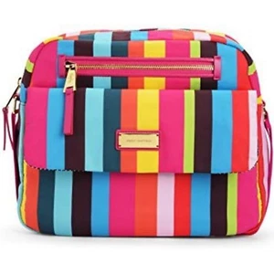 JUICY COUTURE LAS PALMAS NYLON DIAPER BAG MULTI COLOR STRIPES NWT - Picture 1 of 4