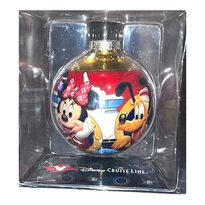 Disney Cruiseline Glass Christmas Ornament Mickey Minnie Pluto Goofy - Picture 1 of 3