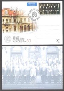 80 years of Academy of Sciences Estonia 2018 stationery postcard # 102 FDC - Picture 1 of 1