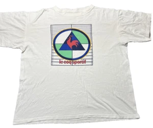 T-shirt vintage anni 80 Le Coq Sportif made in USA 2XL maglietta grafica punto singolo rara - Foto 1 di 7