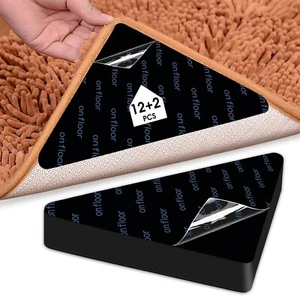 12+2 PCS Gripper for Rug Double Sided Pads Non Slip Carpet Tape Sticker Adhesive - Picture 1 of 7