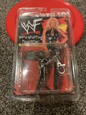 SEALED MIP VTG 1998 WWF SABLE KEYCHAIN DIE CAST METAL PLACO TOYS - Image 1 of 3