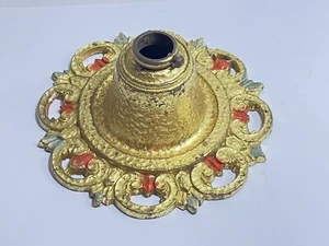 Antiker großer antiker Messing Kronleuchter Beleuchtung Deckenschale / Rose - Bild 1 von 24