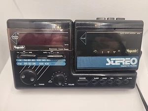 Rhapsody RY-1034 Cassette Player Clock Radio Portable Vintage Retro - Picture 1 of 6