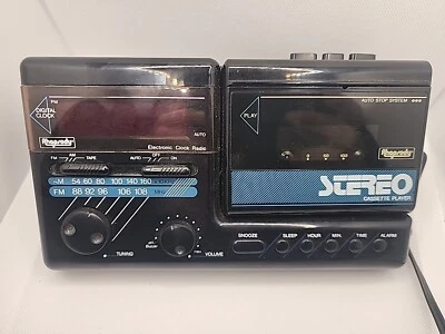Rhapsody RY-1034 Cassette Player Clock Radio Portable Vintage Retro - Image 1 of 4
