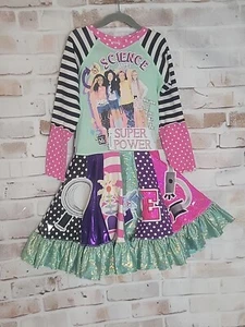 MC2 Science Is My Super Power Custom Boutique Girls Dress Sparkly Ruffly - Picture 1 of 23