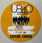 UB40 Original unbenutzt Konzert Backstage Pass Ticket HERREN Arena Manchester 28. Oktober