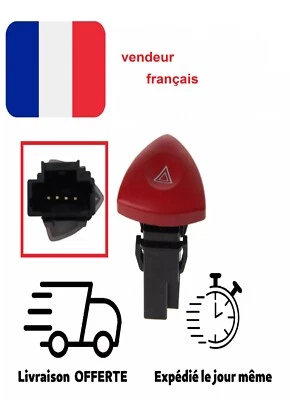 Bouton WARNING feux de détresse rouge compatible LAGUNA 2 TRAFIC 2 ESPACE 4 - Imagen 1 de 4