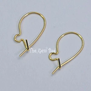 8.8mmx15mm 22 GAUGE 14k Yellow Gold French Hook Kidney Earwires Locker - Picture 1 of 5