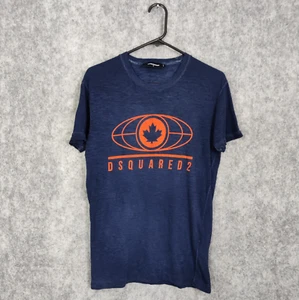 DSquared2 Shirt Mens Size Small Blue Slim Fit Garment Dyed Logo Italy - Picture 1 of 10