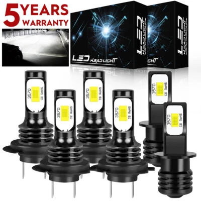 For 2004 2005-2008 Jaguar XJ8 6Pcs 6000K LED Headlight Hi/Lo Fog Light Bulb Kits - Image 1 of 4