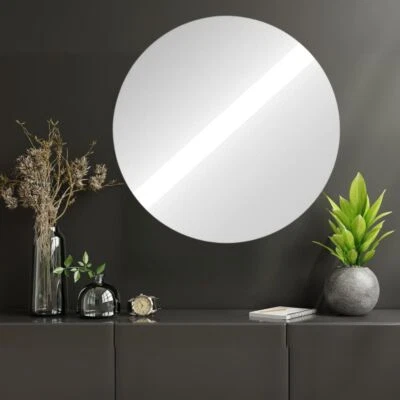 LEBENSWOHNART Puristischer Spiegel ENJA 60cm rahmenlos 4mm ESG-Sicherheitsglas Schminkspiegel