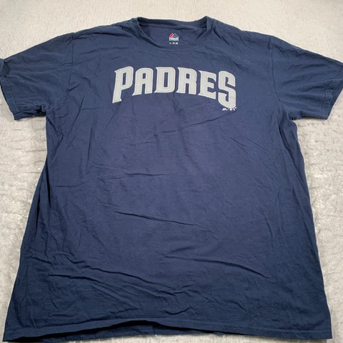 San Diego Padres Shirt Mens Extra Large Blue Manny Machado MLB Baseball Majestic Cover