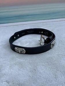 Ölgegerbter Harness Ledergürtel mit Bullhorn Verzierungen Vintage Größe 30 - Bild 1 von 8