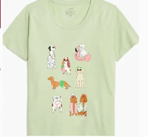 Dog Graphic Puppy Boho Modern Classy Preppy Cute Chic Summer Beach Tee Shirt - Picture 1 of 9