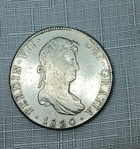 1820-Mo Mexico 8 Reales Silver J.J.  Spanish Ferdinand VII - Picture 1 of 2