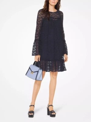 MICHAEL MICHAEL KORS Talla L NUEVO Vestido de Encaje Floral Azul Marino Forrado Foto 1 de 4