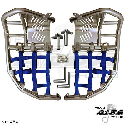 Yamaha YFZ 450  Nerf Bars  Pro Peg  Alba Pro Elite  Silver Blue 199 T7 Sl - Image 1 of 4
