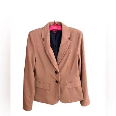 Blazer Merona Camel/Tostado Completamente Forrado Mono Pecho con Bolsillos Mujer’s Talla 8 Foto 1 de 4