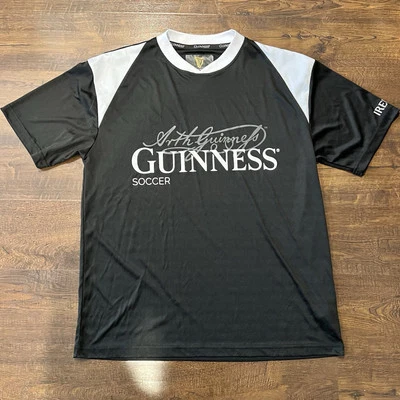 Camiseta de fútbol Guinness negra blanca mercancía oficial Irlanda talla grande Foto 1 de 4