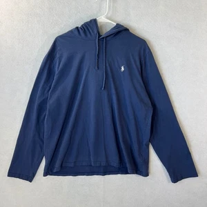 Polo Ralph Lauren Men's Blue Lightweight Long Sleeve Shirt Hood Size Medium - Picture 1 of 16