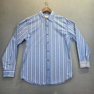 Age Of Wisdom Men's Pearl Snap Long Sleeve Flip Cuff Shirt Size Large - Picture 1 of 8