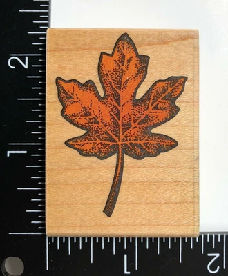 Резиновый штамп Stampede Single Maple Leaf 272D смонтированный по дереву - Изображение 1 из 3