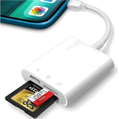 SD Kartenleser für iPhone iPad USB C MicroSD Adapter 2-in-1 Schnellladefunktion - Bild 1 von 4