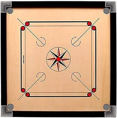Classic Carrom Set 32x32 with 6mm Board, 29x29 Play Area, Coins and Striker - Image 1 of 4