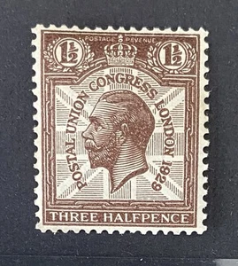 GB KGV 1929 SG436a 1 1/2d PURPLE BROWN UPU CONGRESS MNH WMK SIDEWAYS - Picture 1 of 2
