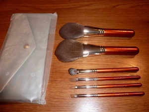 SHOUSHOULANG Pinselset 6 Pinsel Kosmetik FUDE Echthaar NEU mit Tasche - Bild 1 von 5