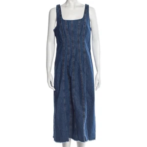 Joie Square Neckline Raw Hem Sleeveless Denim Midi Dress Gr. S Cottage Core - Bild 1 von 10