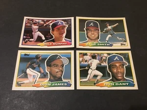 LOTE DE 4 CARTAS ATLANTA BRAVES 1988 TOPPS BIGGIE ODDBALL JAMES SMITH GANT MURPHY - Imagen 1 de 1