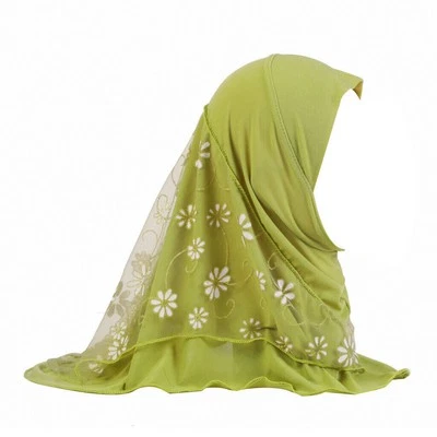 2-6Y Girls Kids Muslim Hijab Amira Turban Bonnet Shawls Headscarf Islamic Wrap - Image 1 of 4