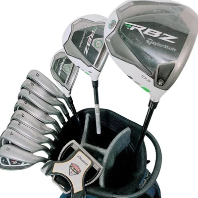 TaylorMade RBZ DW FW UW r5XL Irons 8pc + Rossa Putter Complete Set No Bag - Image 1 of 4