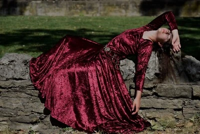 Custom Made Medieval Kirtle In Panne Velvet - Image 1 of 4