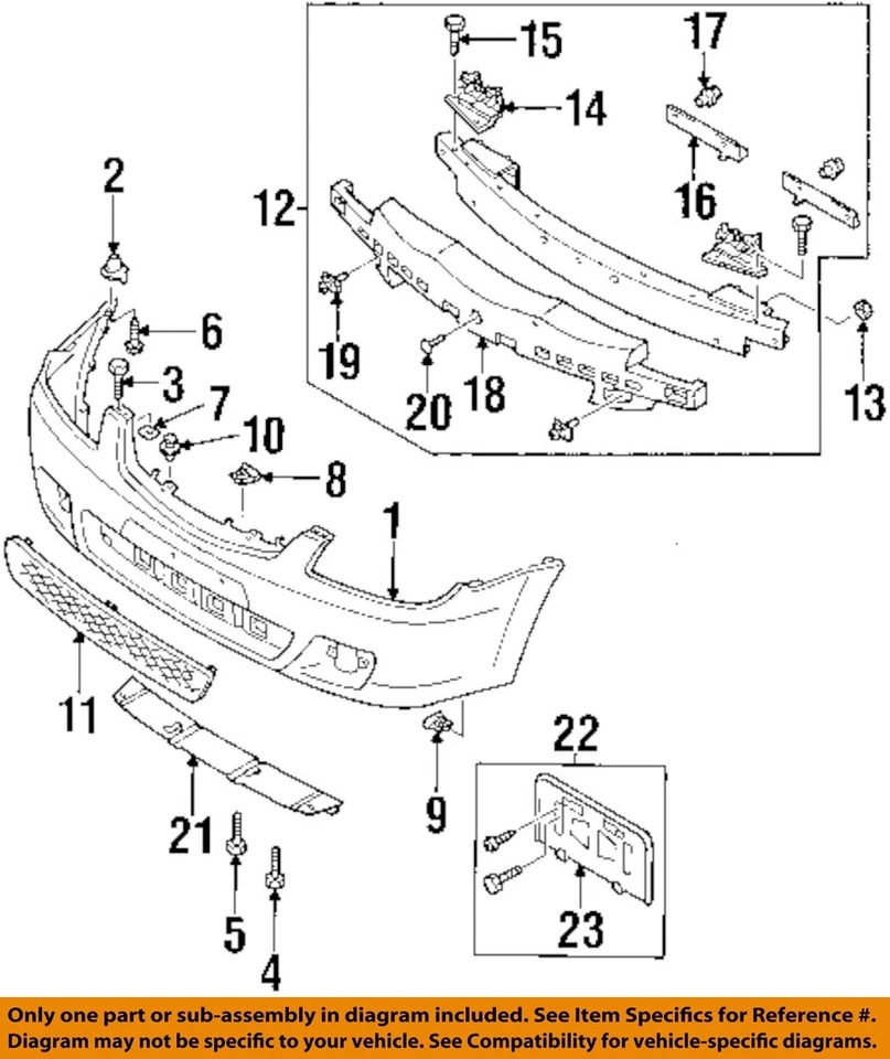 Componentes de parachoques delantero de protección MAZDA OEM 01-03 B30P501T1A Foto 1 de 1