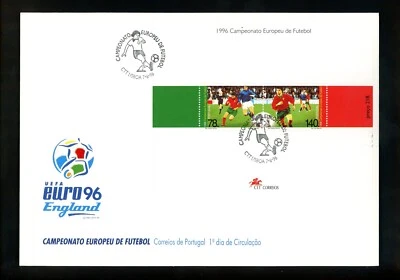 Historia Postal Portugal #2099a FDC UEFA Euro 96 Fútbol Fútbol Deportes 1996 Lisboa Foto 1 de 2