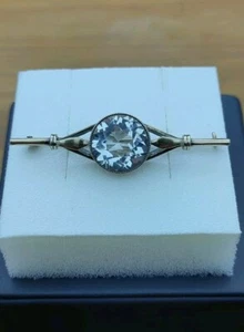 Simpatica spilla vintage sovietica URSS cristallo di rocca naturale argento sterling 875 antica - Foto 1 di 18