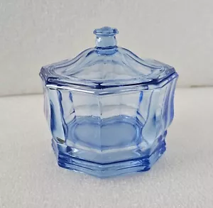 Indiana Glass Co. USA Concord blau achteckig Bonboniere mit Deckel 5,5" Vintage 1970er - Bild 1 von 11