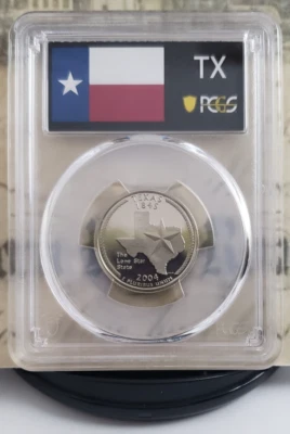 2004-S State Label - Proof Quarter – Texas - PCGS PR70DCAM – Tops! 5777 - Image 1 of 4